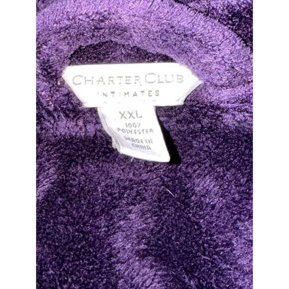 Charter Club Intimates Plush Purple Bathrobe - Picture 10 of 11